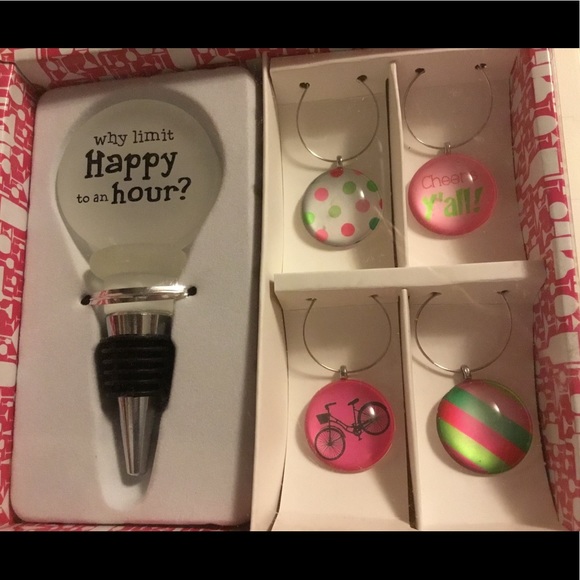 Slant Collection Wine Bottle Stopper and Charms - Picture 1 of 4